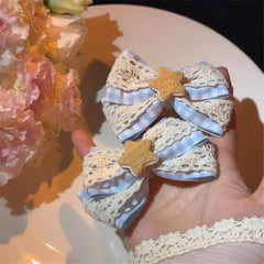 LIZAKOSHT - Cute Simulation Cookies Bow Side Clip Hairpin Japanese Lolita Women Hair Accessories D1426