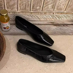 LIZAKOSHT - New Brand Women Flat Shoes Fashion Round Toe Shallow Slip On Ladies Mules Soft Flat Heel Dress Ballerinas Shoes Ballet Shoes