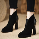 LIZAKOSHT - New Style Fashion Women's Ankle Boot Genuine Leather Plus Size Feet Length Ankle Boot Pointed Toe Side Zipper Winter Shoes Women