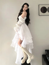 LIZAKOSHT  -  Sexy Off Shoulder Strapless Long Sleeve Dresses 2025 Long Sleeve Loose Dress for Women Y2k Slim Waist White Vestidos De Mujer