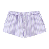 LIZAKOSHT - Striped Women's Two Piece Suit Halter Lace Up Sleeveless V-neck Single Breasted Top Short Pants 2025 Summer Lady Causal Outfits