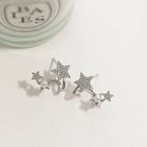 Lizakosht 2024 New Contracted Geometric Pearl Stars Earrings Korean Shiny Crystal Sweet Women Stud Earring Birthday Party Wedding Jewelry