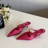 LIZAKOSHT  -  Spring Fashion Narrow Band Buckle Strap Sandals Women Pumps Elegant Pointed Toe Thin Heel Party Dress Ladies Shoes Footwear