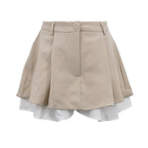 LIZAKOSHT - 2026 Fashion Loose Black Women's Shorts Casual High Waist Shorts Elegant Classic Patchwork Shorts Female Clothing