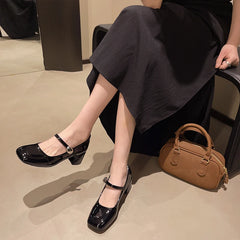 LIZAKOSHT  -  Shoes Summer High Heels Sandals Ladies Branded Pumps Square Toe Mary Jane Sweet Casual Spring African Fashion Latest Retro