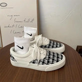 LIZAKOSHT - All-Match Mixed Colors Espadrille Shoes Casual Female Sneakers Small New Lace-Up Fabric Leisure Canvas Shoes