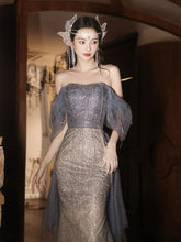 LIZAKOSHT - Luxury Mermaid Evening Dresses Strapless Beading Tassel Floor Length Lace-up Sequins Purple Wedding Celebrity Prom Gowns 2024