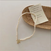 Lizakosht Minar Korean Vintage Natural Freshwater Pearl Chokers Necklaces for Women Gold Color Copper Toggle Clasp Circle Necklace Jewelry