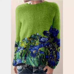 LIZAKOSHT - 3D Print Women Sweater Pattern Pullover Casual Loose Knit Top Sweaters