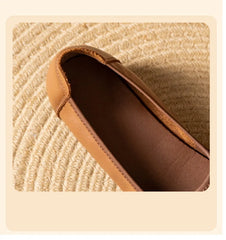 LIZAKOSHT - New Autumn Retro Mom Flats Floral Loafers Leather Ballet Flats Woman Non Slip Moccasins Ethnic Style Women's For Shoes
