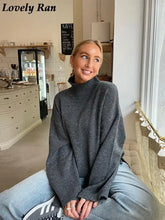 Lizakosht Batwing Sleeved Knitted Sweater For Women Loose Solid Turtleneck Warm Pullover Autumn Fashion Female Casual Jumper