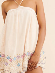 LIZAKOSHT - Sexy Halter Hollow Out Pleated Short Dress Summer New Backless Floral Printed Party Dress Elegant Off Shoulder Club Mini Dresses