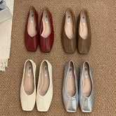 LIZAKOSHT - Spring New Brand Women Flat Shoes Fashion Round Toe Shallow Slip oN Ballerinas Shoes Soft Low Heel Boat Shoes New Woman Shoes