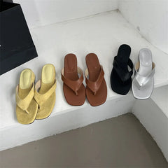 LIZAKOSHT  -  Gladiator Summer Clip Toe Women Slippers Fashion Low Heel Slide Ladies Outdoor Beach Dress Sandalias