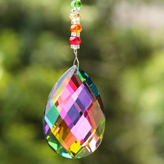 Chakra Crystal Wind Chimes Spinner Sun Catcher Prism Metal Tree of Life Hanging Pendant Light Catching Home Wedding Garden Decor