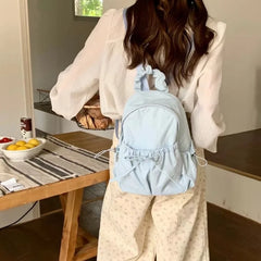 LIZAKOSHT - Korean Style Womens Backpack Aesthetic Fashion Elegant Students Small Travel Backpack Lightweight Casual Luxury Female Bag