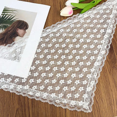 LIZAKOSHT - 7styles Sweet Flower Triangle Hair Scarf Women Girls Square Scarf Headband Korean French Pastoral Headdress Summer Lace Headwear