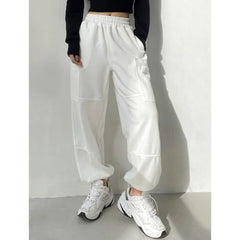LIZAKOSHT - Women Pocket Joggers Cargo Sweatpants Elastic Cuff Casual Sports Trousers Women Streetwear Leisure Pants