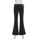 LIZAKOSHT - Punk Low Waist Flare Stretch Jeans Y2k Streetwear Denim Pants Women's Casual Skinny Trousers Aesthetic All match 2026