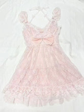 LIZAKOSHT - Summer Sweet New Pink Bow Dress Suit Women's Fashion Kawaii Cute Lace Overclothes France Designer Slim A-line Sling Dresses