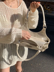 LIZAKOSHT - Fairycore Aesthetic Y2k Bag Women Hot Girls Versatile Chain Chic White Underarm Bag Purse Female Harajuku Sweet Handbag