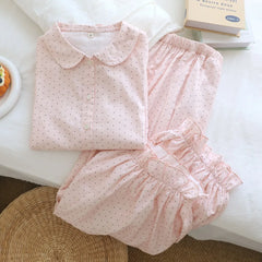 LIZAKOSHT - Pure Cotton Nightwear for Women Pajama Pyjamas Soft Homewear Set Comfor Ladies Sleepwear for Spring Autumn 2 Pieces Pijamas