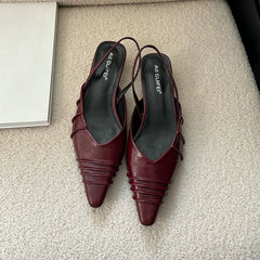 LIZAKOSHT  -  Fashion Spring Slingback Sandals Women Half Wrap Pointy Toe Designer Low Heel Shoes Elegant Shallow Pumps Party Dress Mules