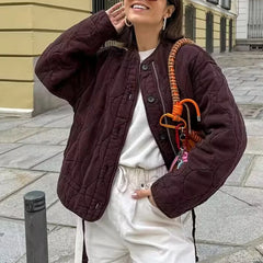 LIZAKOSHT - 2026 Street Parkas Jackets Women's Winter Warm Thick Cotton Coat solid Outwear Woman Long Sleeve Tops Casual Loose Jackets Coat