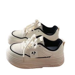 LIZAKOSHT - Spring Autumn White Platform Sneakers for Women Fashion Casual PU Leather Board Shoes Female New Designer Zapatos De Mujer