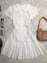 LIZAKOSHT - Mini Dresses Solid Spring Summer Ruffles Vintage Japanese Style Women Dress Peter Pan Collar Sweet Vestidos Mujer