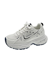 LIZAKOSHT - Women's Sneakers With Platform Shoes Tennis Female Woman-shoes Thick Sole Casual Fashion Heels Trainers Roses Fabric PU Rib