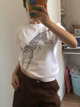 LIZAKOSHT - Animal Graphic White T-shirt Woman New Cotton Round Neck Short Sleeve Tees Tops Female Vintage Classic Print Loose Tshirts Y2k