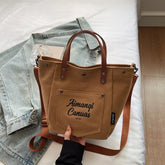 Fashion Canvas Shoulder Bag Women Winter Large Capacity Crossbody Bag for Work Commute Comfortable Versatile Texture Bucket Bag