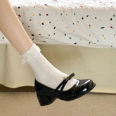 LIZAKOSHT - Vintage Slip On Thick Heel Women Mary Jane Shoes Fashion Butterfly-knot Dress Pumps Spring Autumn Concise Zapatos De Mujer