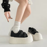 LIZAKOSHT - Spring New Style Small Size 7cm Lightweight Platform Casual British Style Magic Tape Heightening Platform Shoes