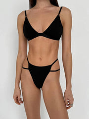 LIZAKOSHT - European and American Style Sexy Lingerie Set, Two-piece Set for Women's Bras with Suspenders and Hollowed Out Thong Swimsuits