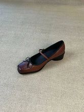LIZAKOSHT - Women's Shoes Vintage Square Toe Mary Jane Shoes Bow Decor One Strap Block Heel Pumps Retro Ballet Style Leather Dress Shoes