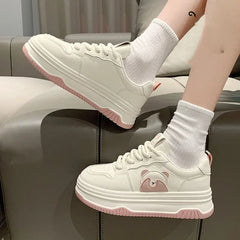 LIZAKOSHT - Kawaii Bear Womens Sports Shoes Fashion Autumn Korean Style Platform Shoes Casual Versatile Design Platform Sneakers