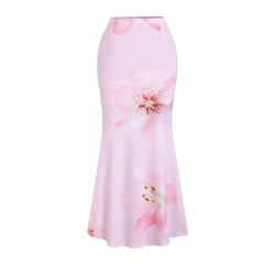 LIZAKOSHT - Fashion Butterfly Printed Skirts Womens Long Skirts For Women Summer Ladies Jupe Bodycon Knit Hip Skirt Beach Saia