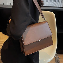 LIZAKOSHT - Double Layer Flap Crossbody Bags for Women Latest Trend Designer Classic Shoulder Handbags and Purses Small Black