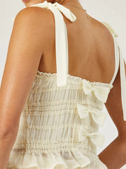 LIZAKOSHT - Women Skirts Sets Backless Bow Camisoles Tops and Long Maxi Skirts Pleated Summer Outfits for Cocktail Party Clubwear