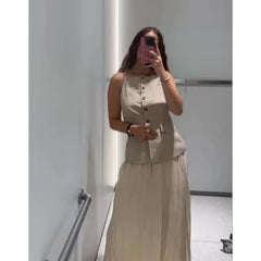 LIZAKOSHT - Dresses Autumn Women's 2025 New Slim Long Dress Women's Elegant Fashion Joker Travel Holiday Dress Autumn Street Youth Dress