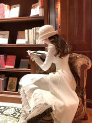 LIZAKOSHT - Long -sleeved Knitted Dress Female New Inner White Skirt