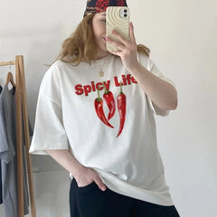 LIZAKOSHT - T-shirt Women Fashion T-shirt Hip Hop Short Sleeve Letter Print T Shirt Oversized Camiseta Hombre Girls Top