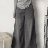 LIZAKOSHT - Striped Vintage Loose Jeans High Waist Streetwear Harajuku Women Casual Denim Pants American Retro Fall Winter Wide Leg Trouser