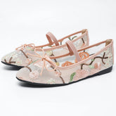 LIZAKOSHT  -  Embroidery Mesh Round Toe Flat Mary Jane Shoes Women Comfort Non-slip Leisure Brand Shallow Sizes 35-43 Soft Sole Ballet Shoes