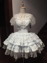 LIZAKOSHT - Fishing Boss Original Lolita Genuine Prayer Lolita Girl Dress Noble Loli Flower Wedding Princess Dress Japanese Sweet Loli Girl