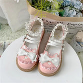 LIZAKOSHT - Original Cute Japanese Lolita Big Head Shoes Women Flat Bottom Versatile Student Single Shoes Kawaii Loli Girl Princess Shoes