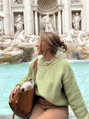 Lizakosht Solid Round Neck Long Sleeved Sweater Women Loose Warm Knitwear Pullover Autumn Winter Fashion Female Commuter Jumper