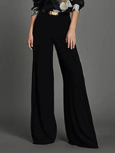 LIZAKOSHT - Black Flared Pants For Women Fashion High Waits Slim Fit Urban Casual Office Trousers Bottoms New Spring Summer